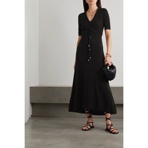 Altuzarra Panya Ruched Jersey Maxi Dress - Black Sz XS